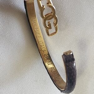 Florence 24k gold plated and snake leather bracelet